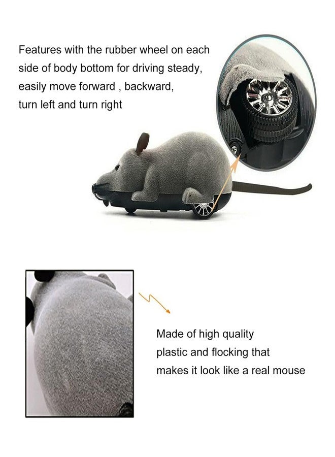 Ufurty Auto Moving Mouse Cat Toy, Interactive Cat Toys Wireless Electronic Fake Mouse Rat Pet Toy Running Wheel Plush Rat Chasing Prank Toy for Cats Dogs Kids Novelty Gift By Greatstar (Grey, No Controller) - Image 4